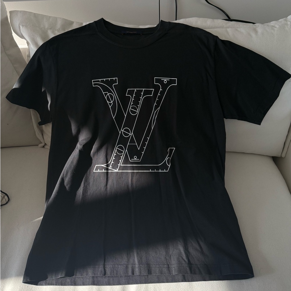 Louis Vuitton × NBA Collection 21AW Black LV Logo T-Shirt XXL Cotton Japan
